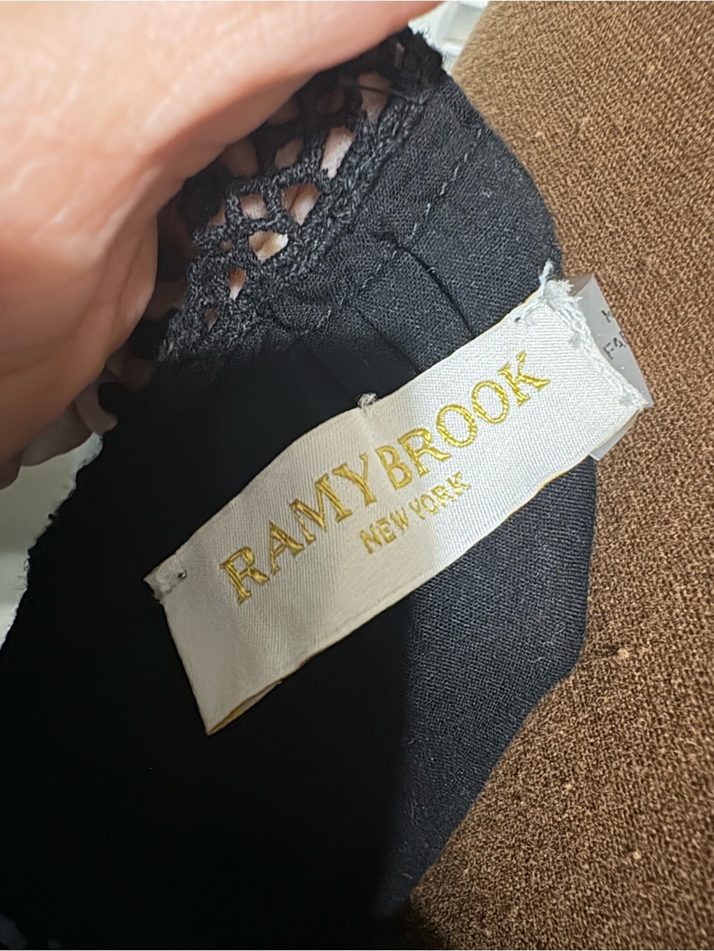 Ramy Brook Black Strapless Dress with Crochet Detail - Picture 6 of 7